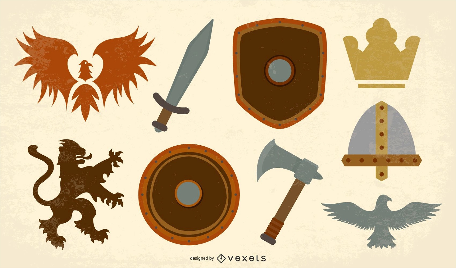 Conjunto de vectores de escudo de armas antiguo