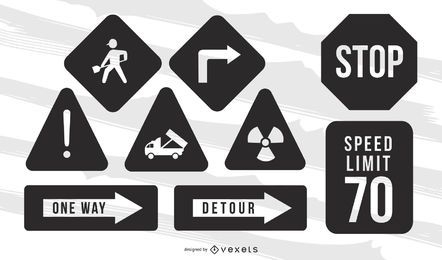 Vector de señal de advertencia de carretera