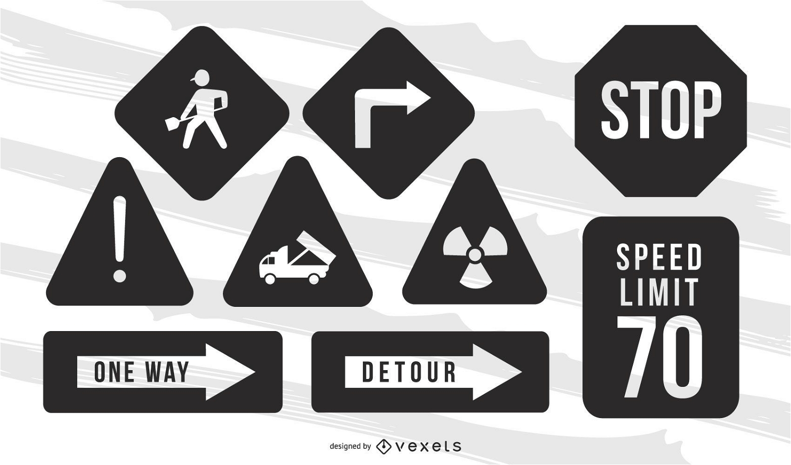 Road Warning Sign Vector Pack