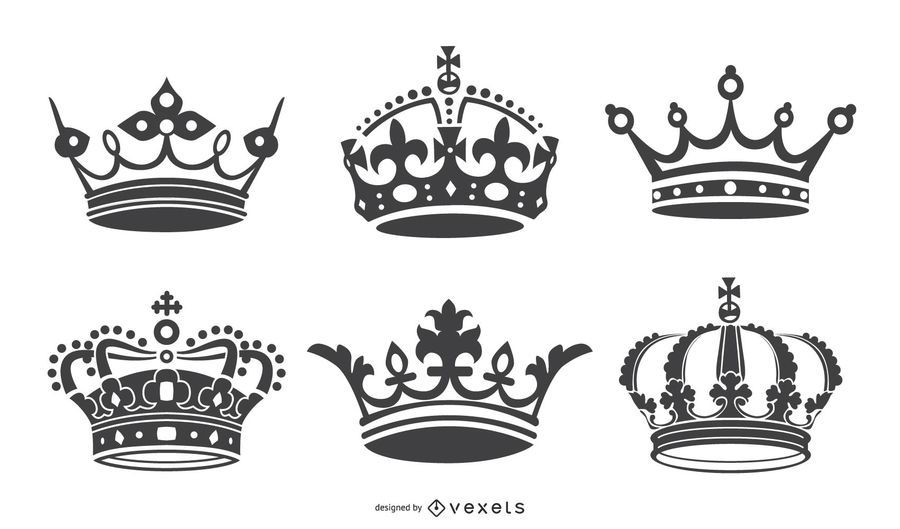 Crown icon silhouettes collection Crown icon silhouettes collection