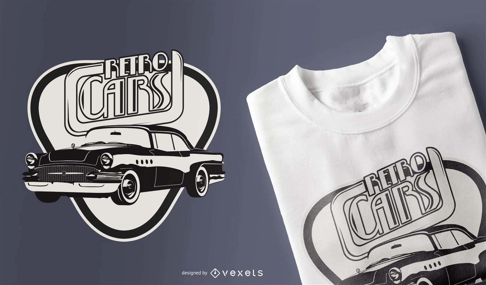 retro car t-shirt design 