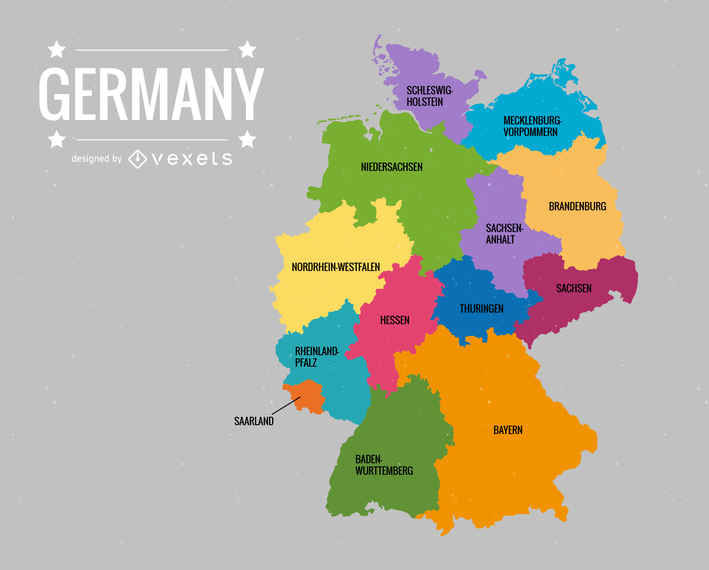 Deutschlandkarte Alemania mapa vectorial Deutschlandkarte Alemania mapa vectorial