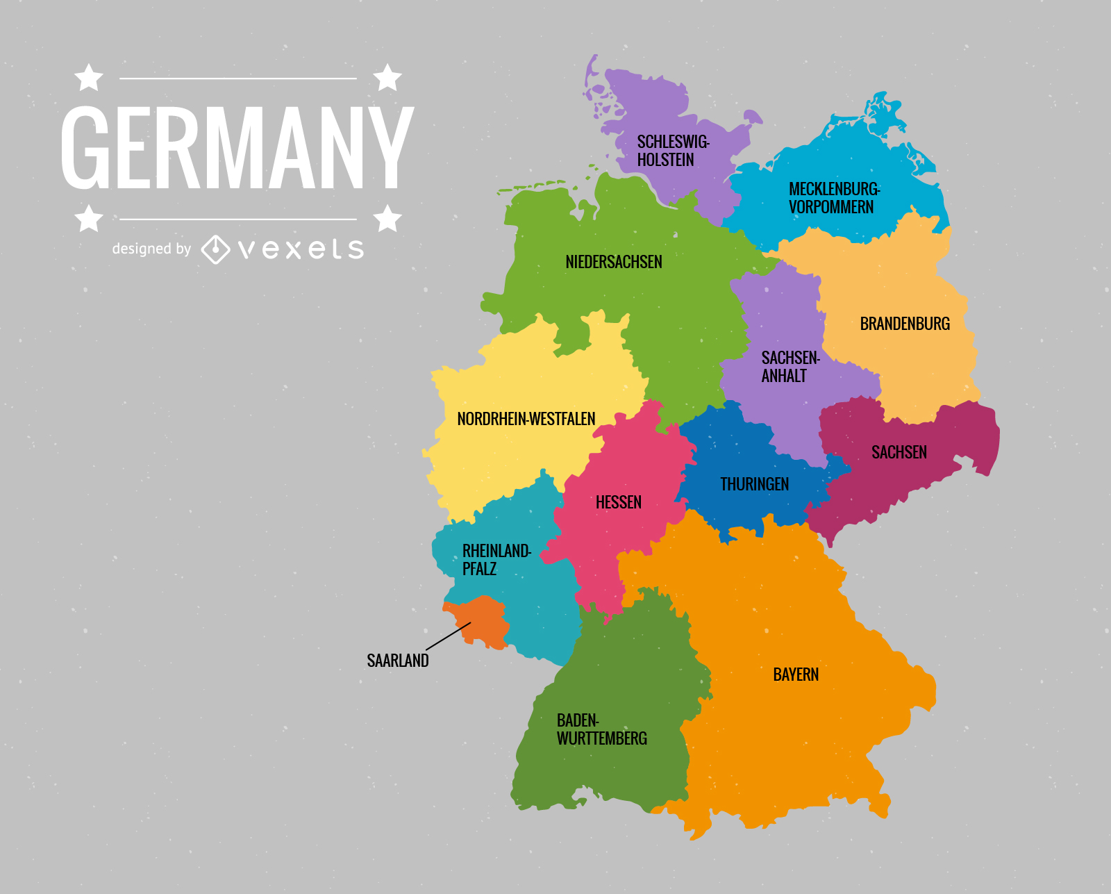 Deutschlandkarte Alemania mapa vectorial - Descargar vector