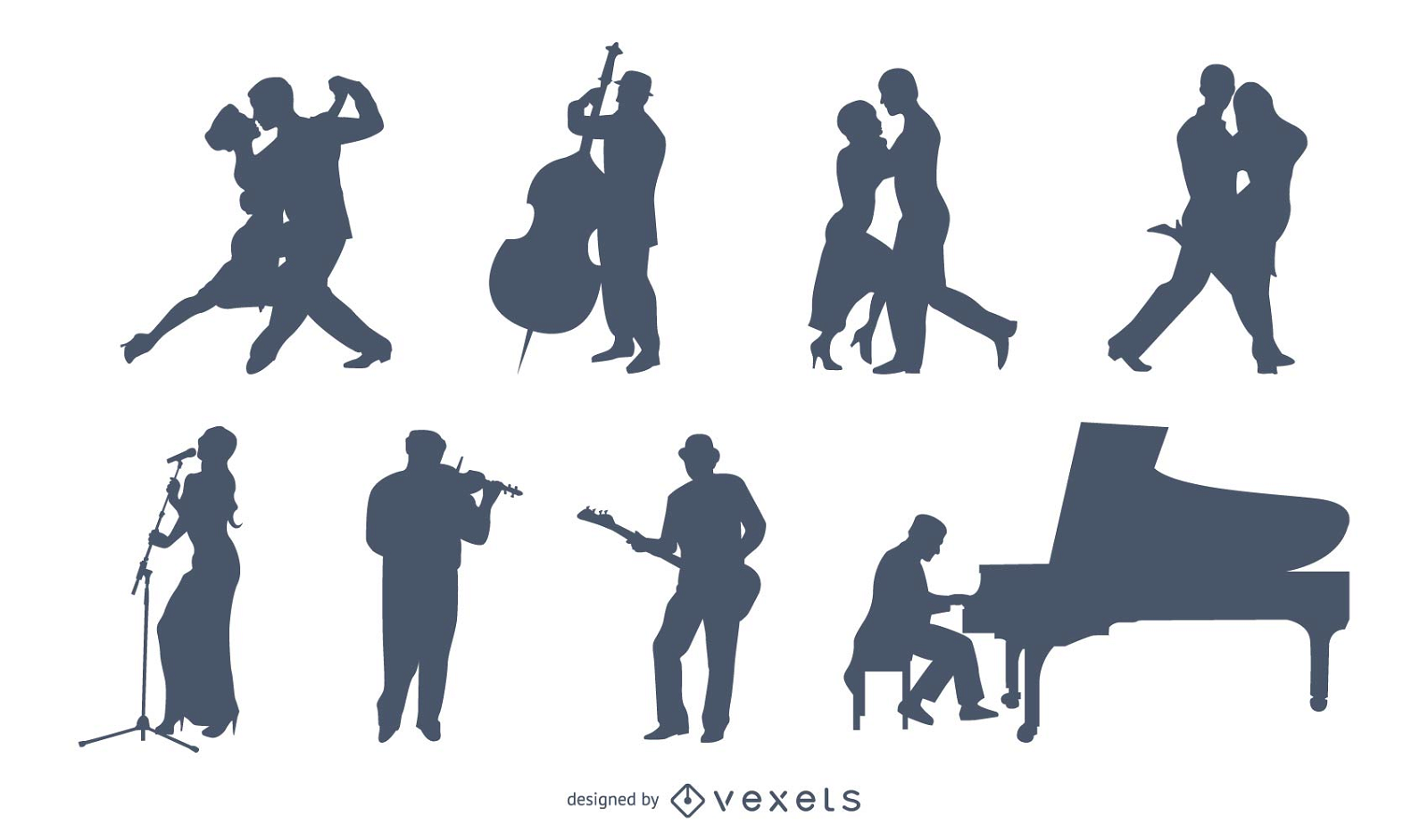 Musicians and Dancers Silhouette Pack