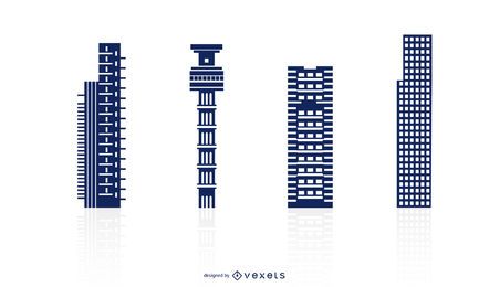 Tall Buildings Vector Set Tall Buildings Vector Set