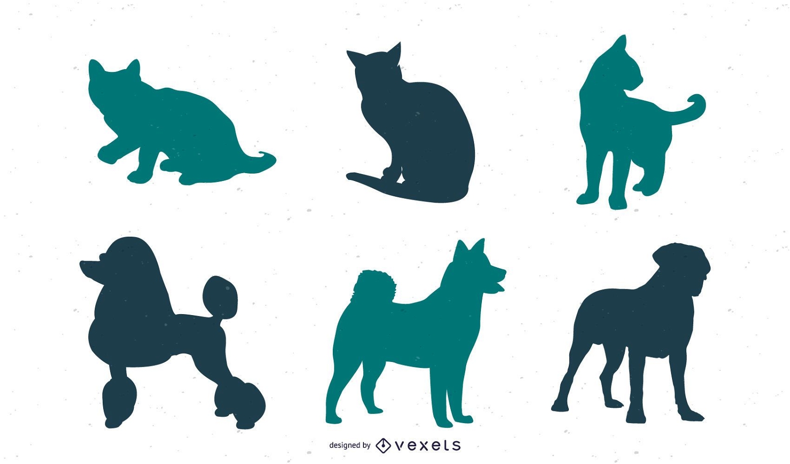 Dog And Cat Silhouette Set