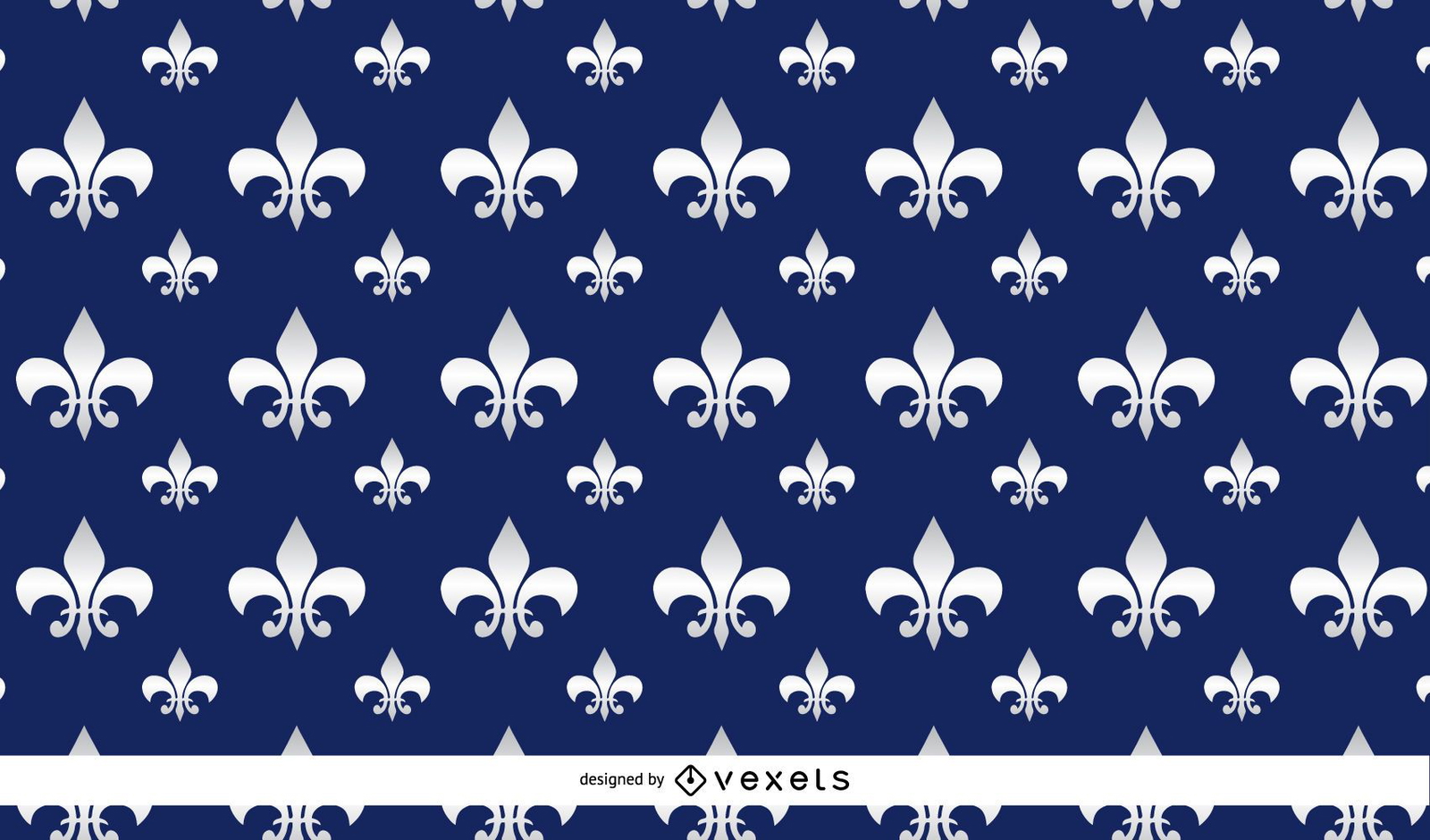 Fleur De Lis Blue Pattern Design