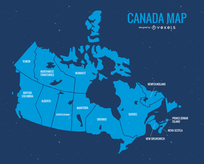 Mapa de vectores del día azul de Canadá Mapa de vectores del día azul de Canadá