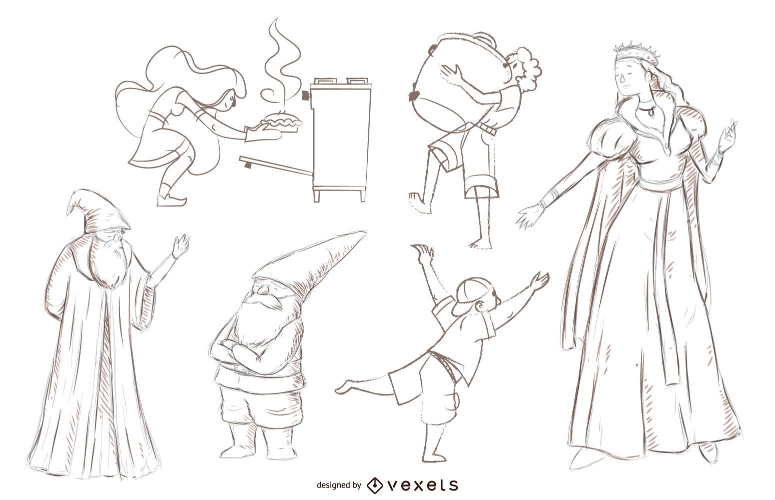 Personagens loucos de doodle
