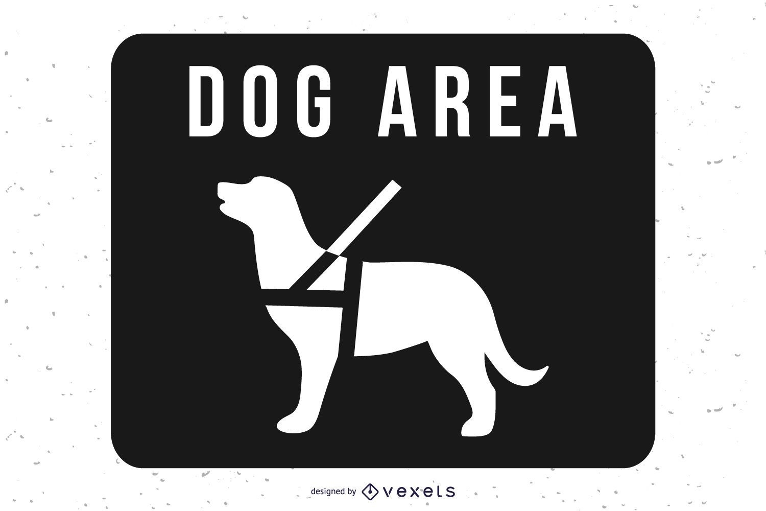 Dog Area Sign Board Vector