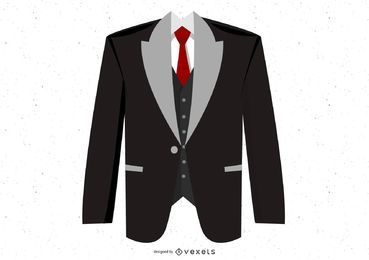 Diseño de ilustración de traje negro