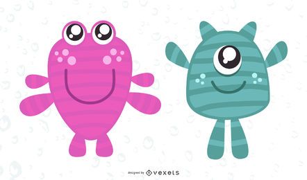 Cute monsters illustration design