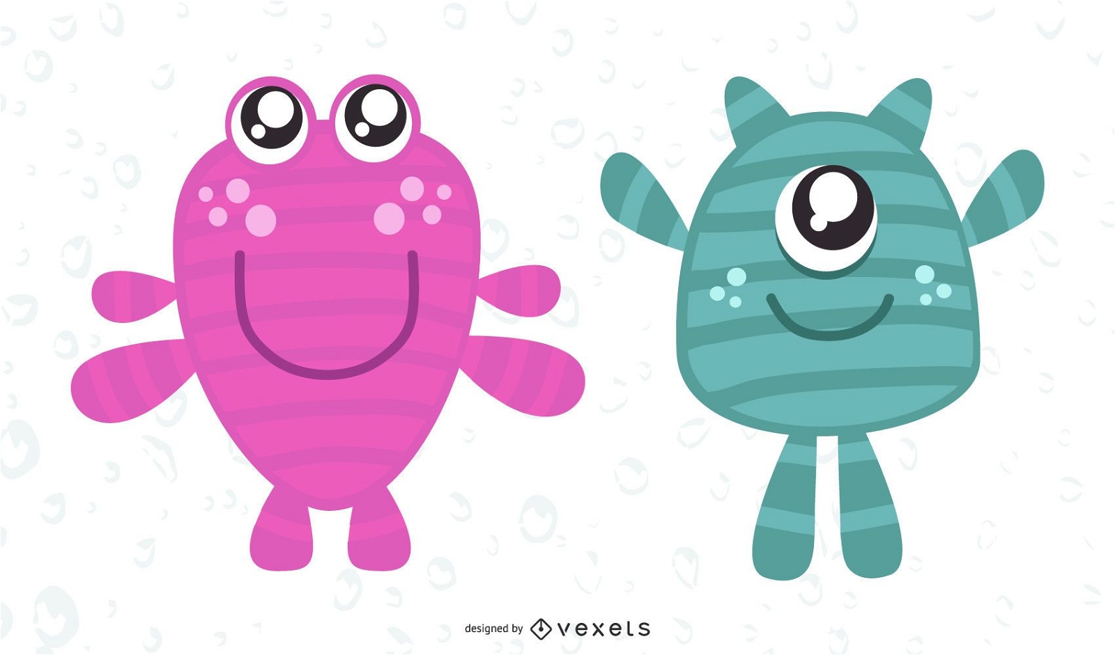 Cute monsters illustration design