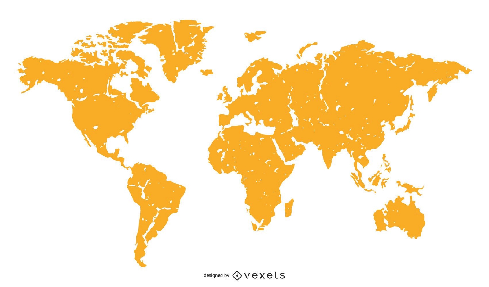 Silhueta laranja do mapa mundial