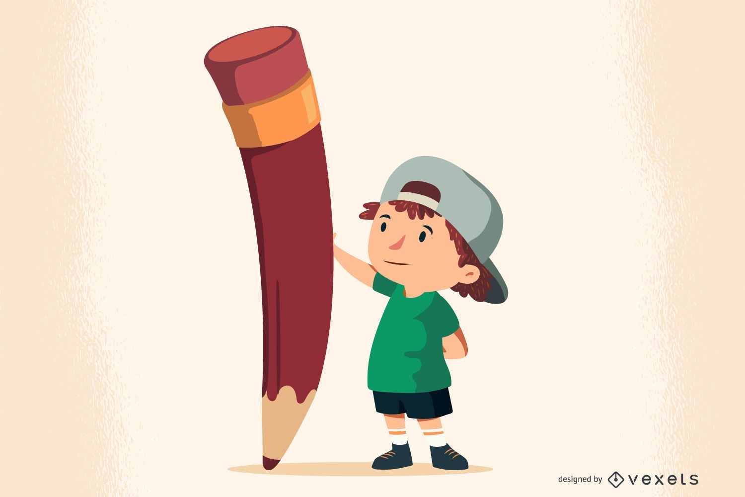 Free Vector Kid With Pencil