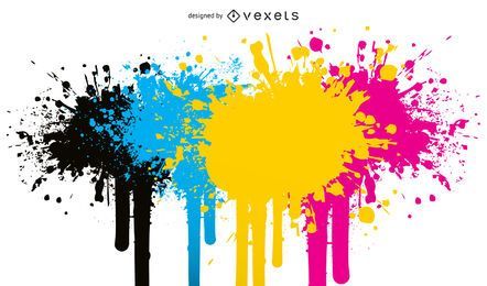 Diseño de salpicaduras CMYK
