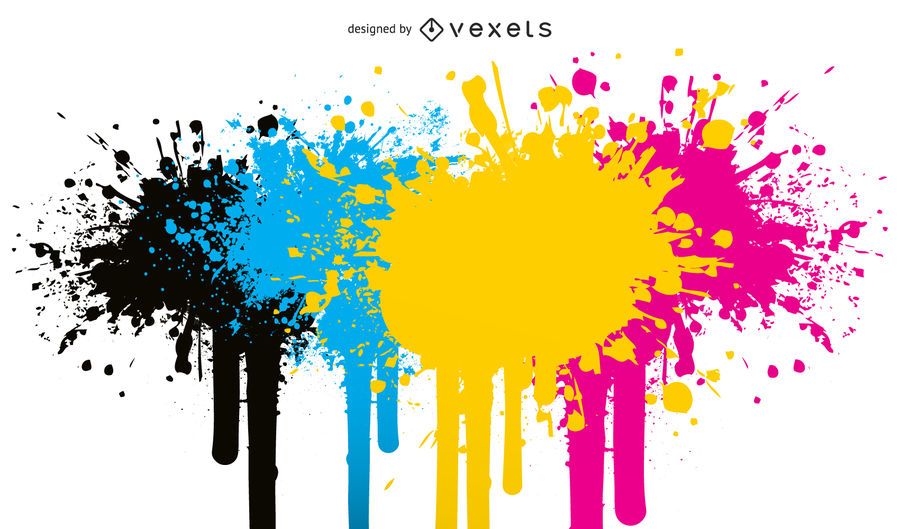 CMYK Splatter Design Vector Download