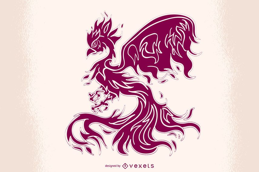 Vetor de corte de papel Phoenix Vetor de corte de papel Phoenix