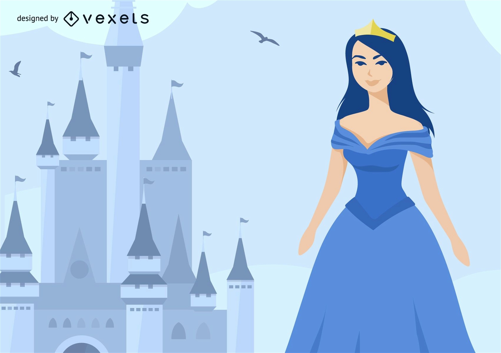 Princess castle illustration design