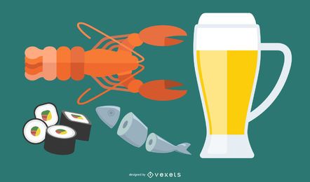 Drink Beer And Other Vector