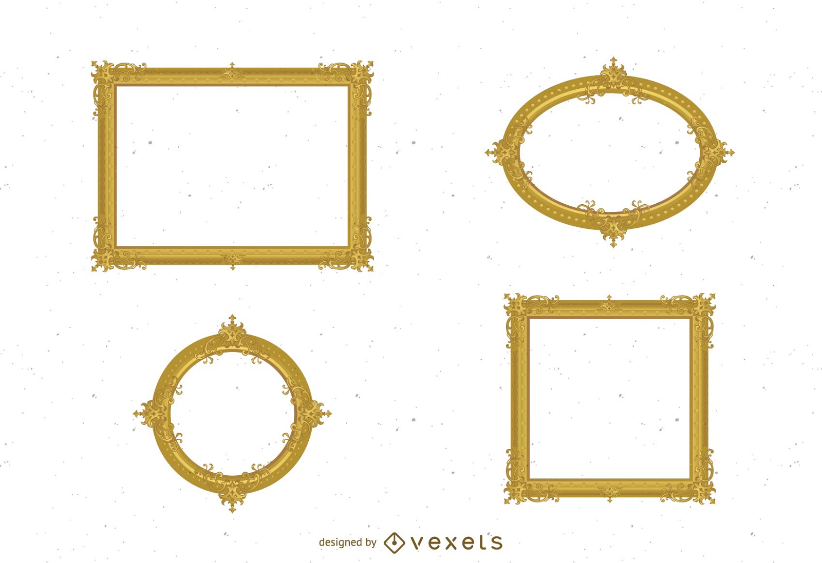 Vector de marco de oro antiguo 02