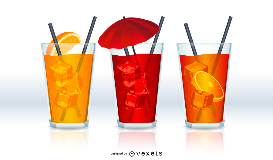 3 drinks illustrated set 3 drinks illustrated set
