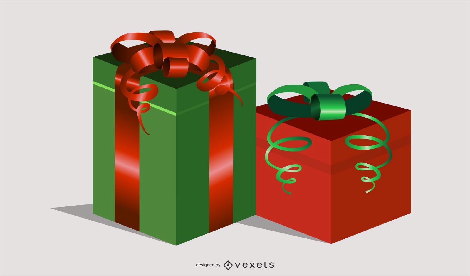 Conjunto de caixas de presente de presentes de vetores
