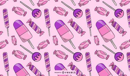 Diseño de patrón de dulces rosas