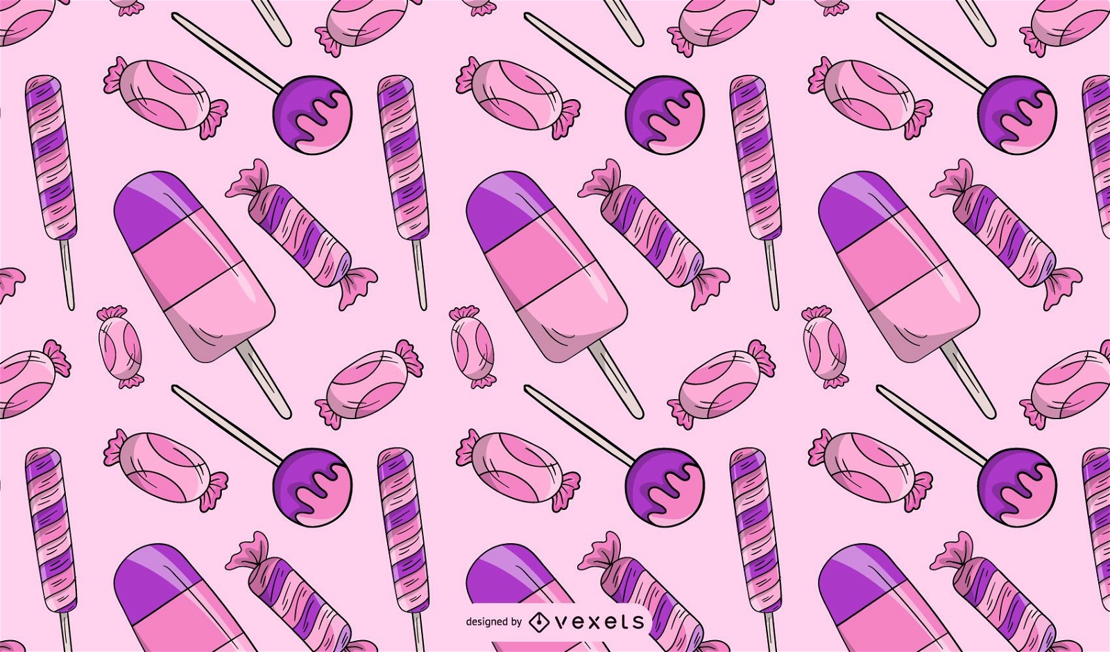 Pink sweets pattern design