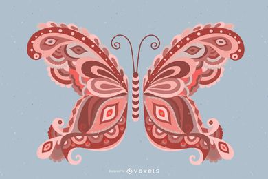 Ilustração de borboleta com redemoinhos