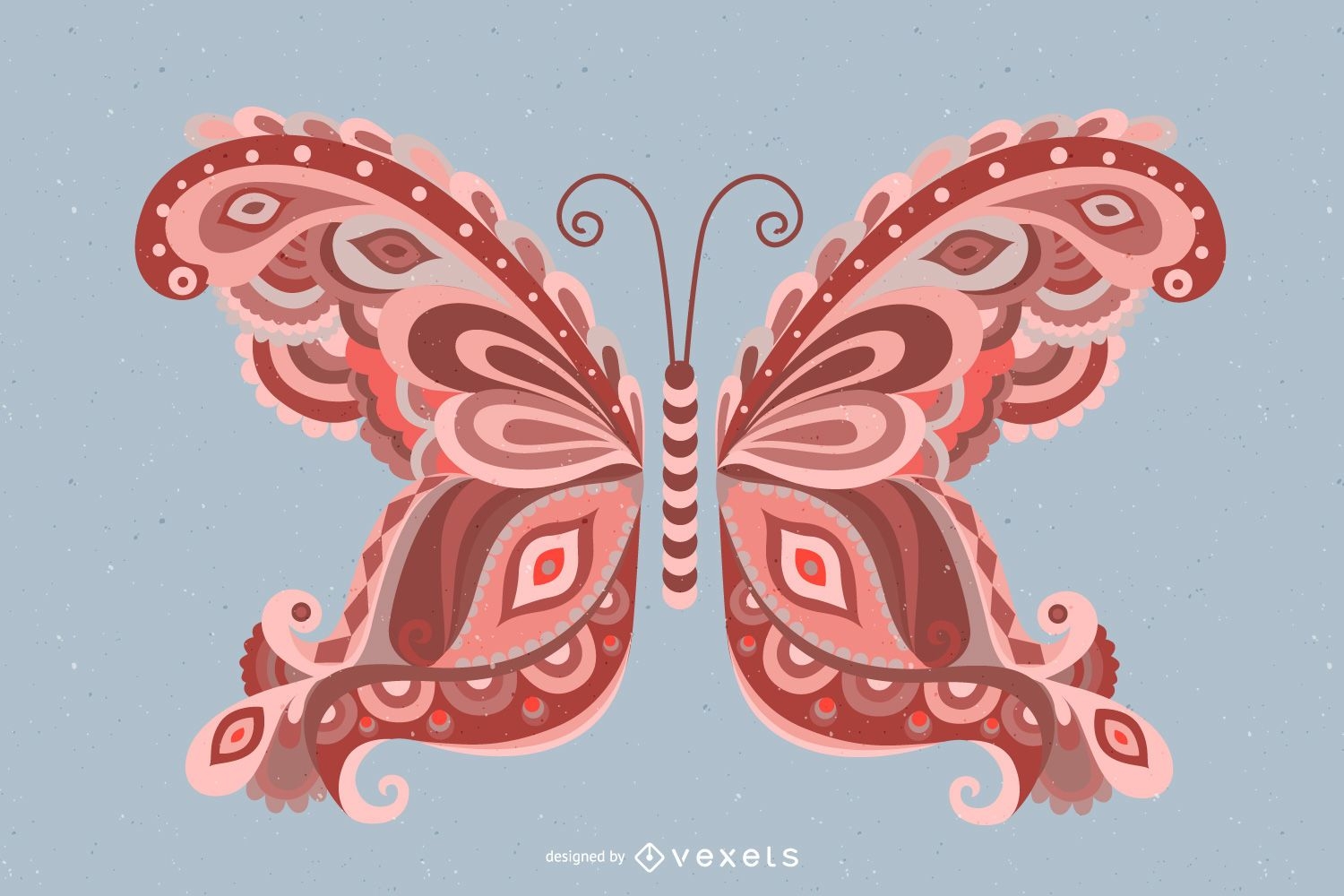 Schmetterlingsillustration mit Strudeln