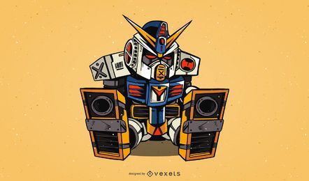 Gráfico de vetor Gundam Rx782 grátis