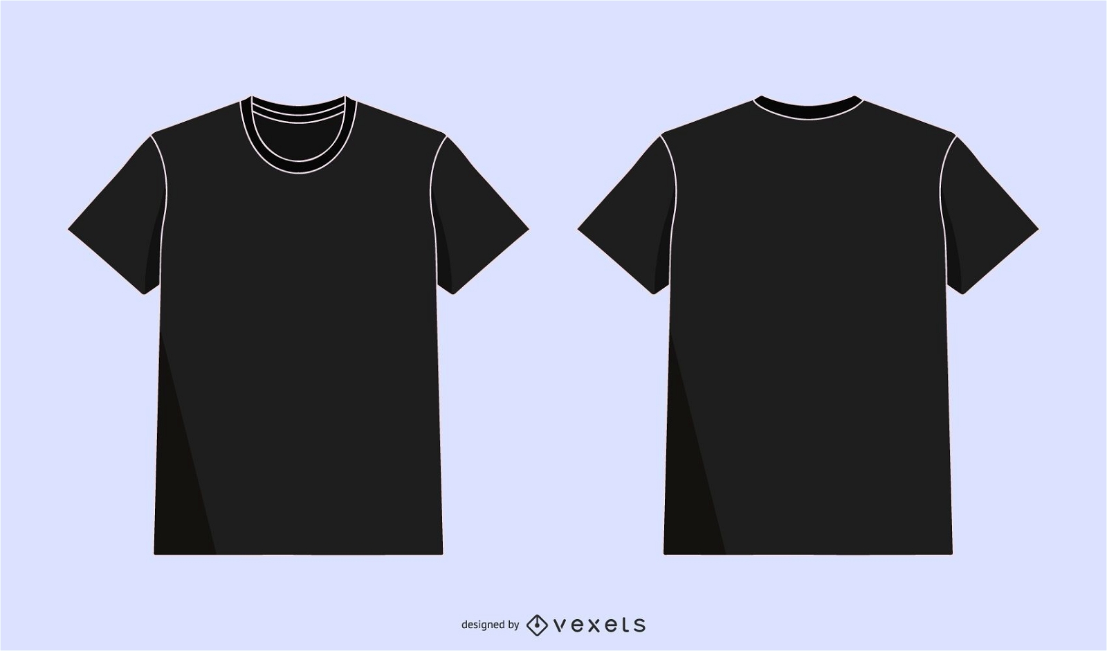 Pack de ilustraciones de la parte delantera trasera de la camiseta del vector