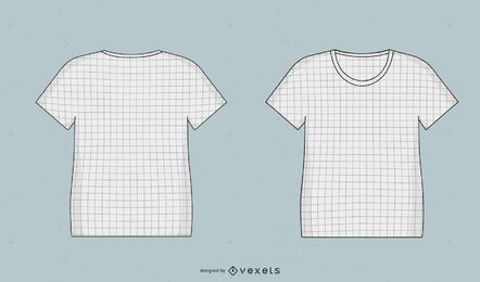 Conjunto de ilustración de camiseta de diseño de cuadrícula