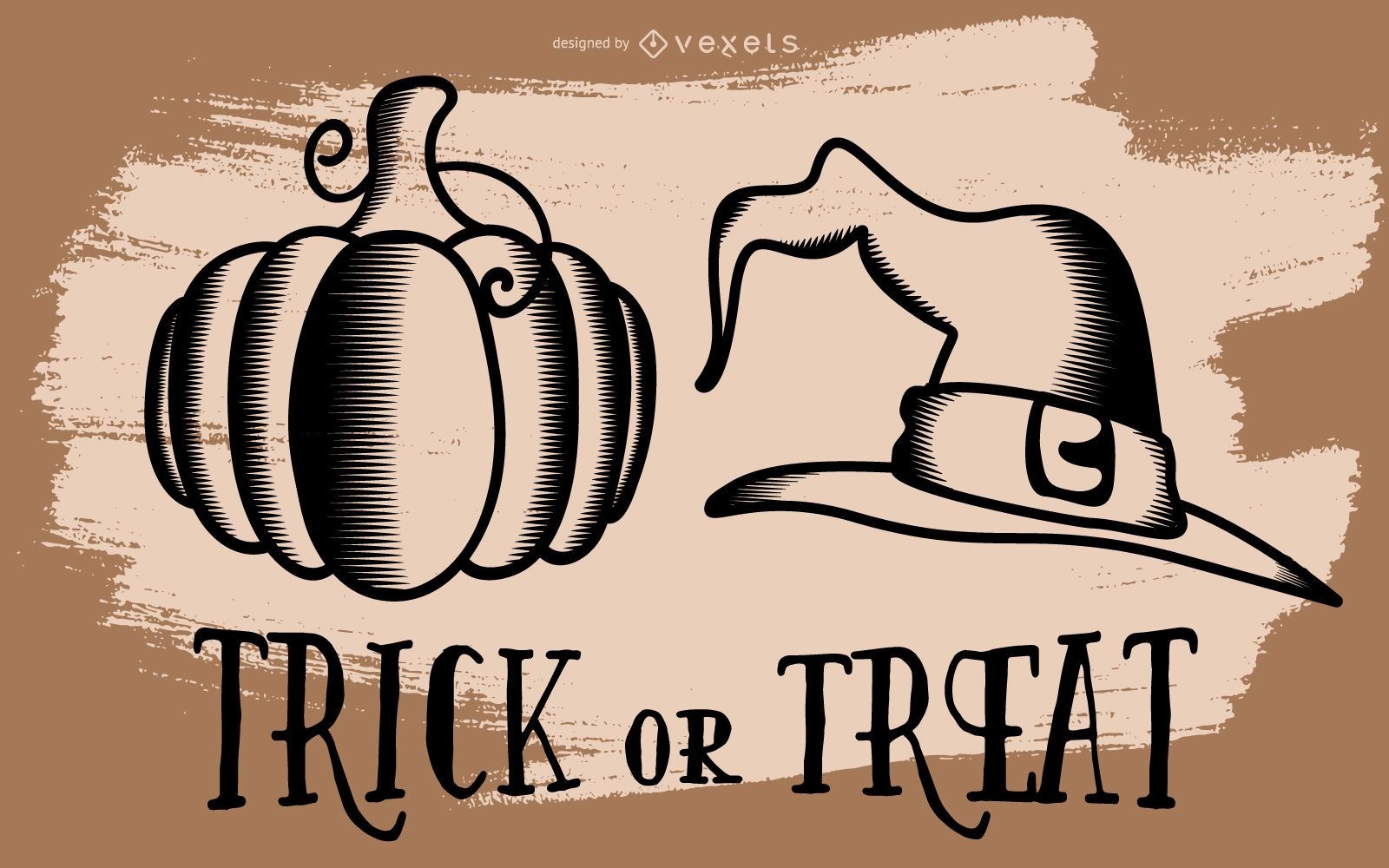 Halloween Kürbis und Hexenhut Illustration