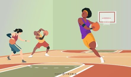 Ilustración de vector de baloncesto