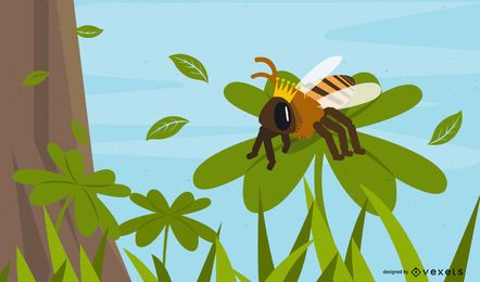 abeja naturaleza ilustración diseño