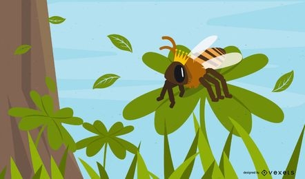 bee nature illustration design