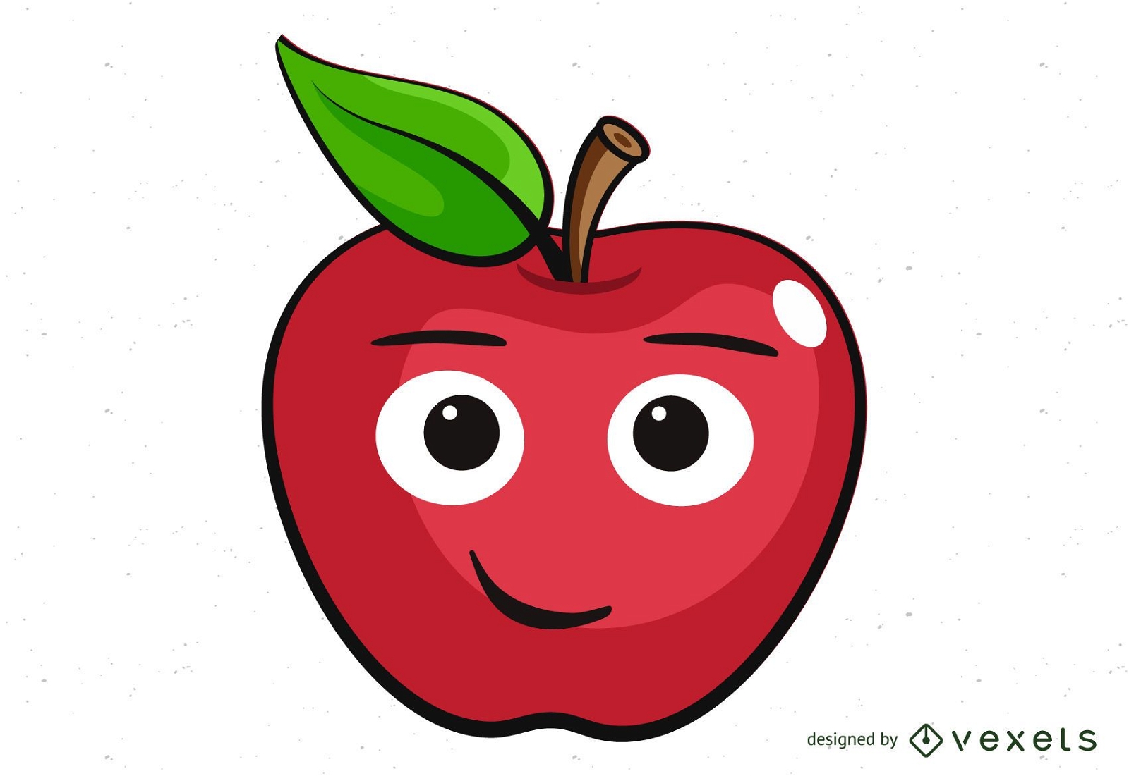 ilustração de maçã fofa