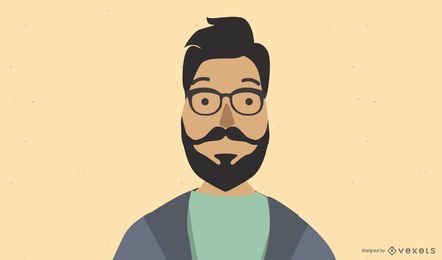 Diseño de ilustración de cara de hombre