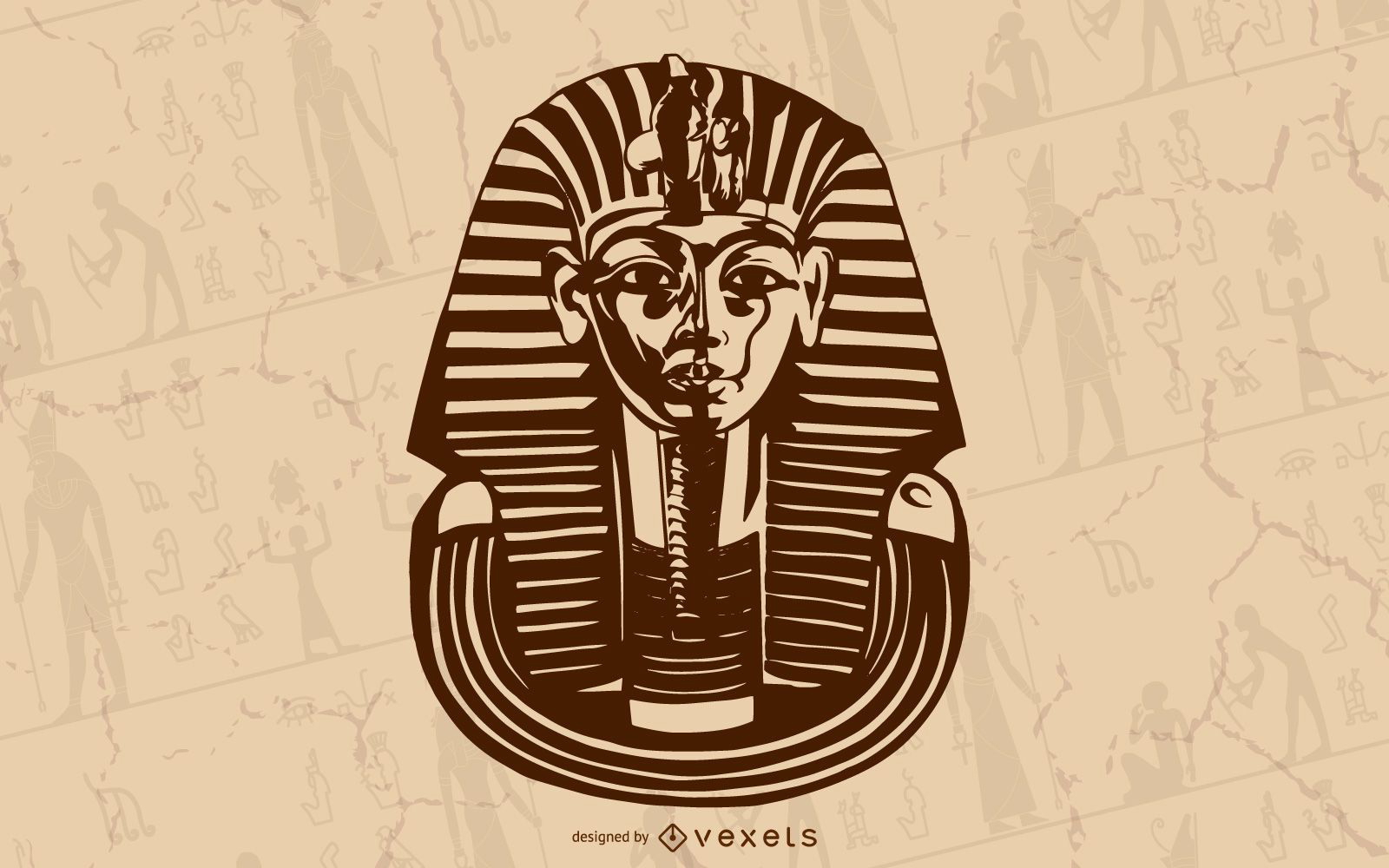 King Tut outline illustration