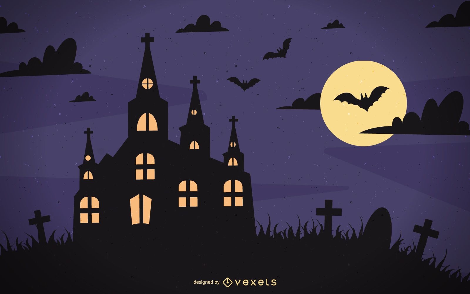 Halloween-Villa Vektor-Illustration