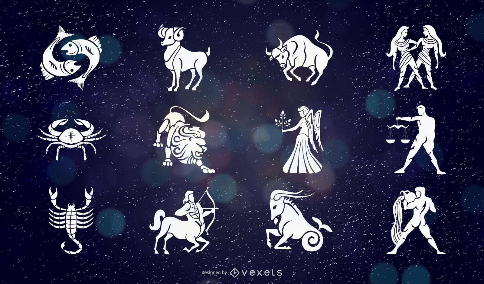 Conjunto de diseño de signos del zodiaco
