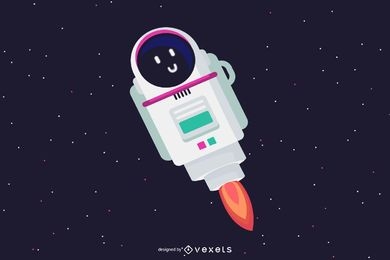 Cute space robot illustration