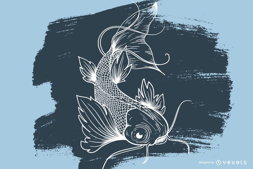 Tatuagem de desenho de peixe Koi Tatuagem de desenho de peixe Koi