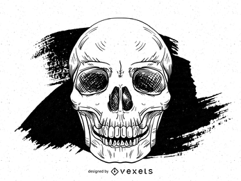 Hand Drawn Grunge Vector Skull