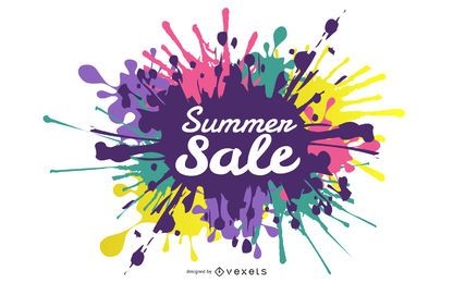 Summer Sale Splatter Text Design