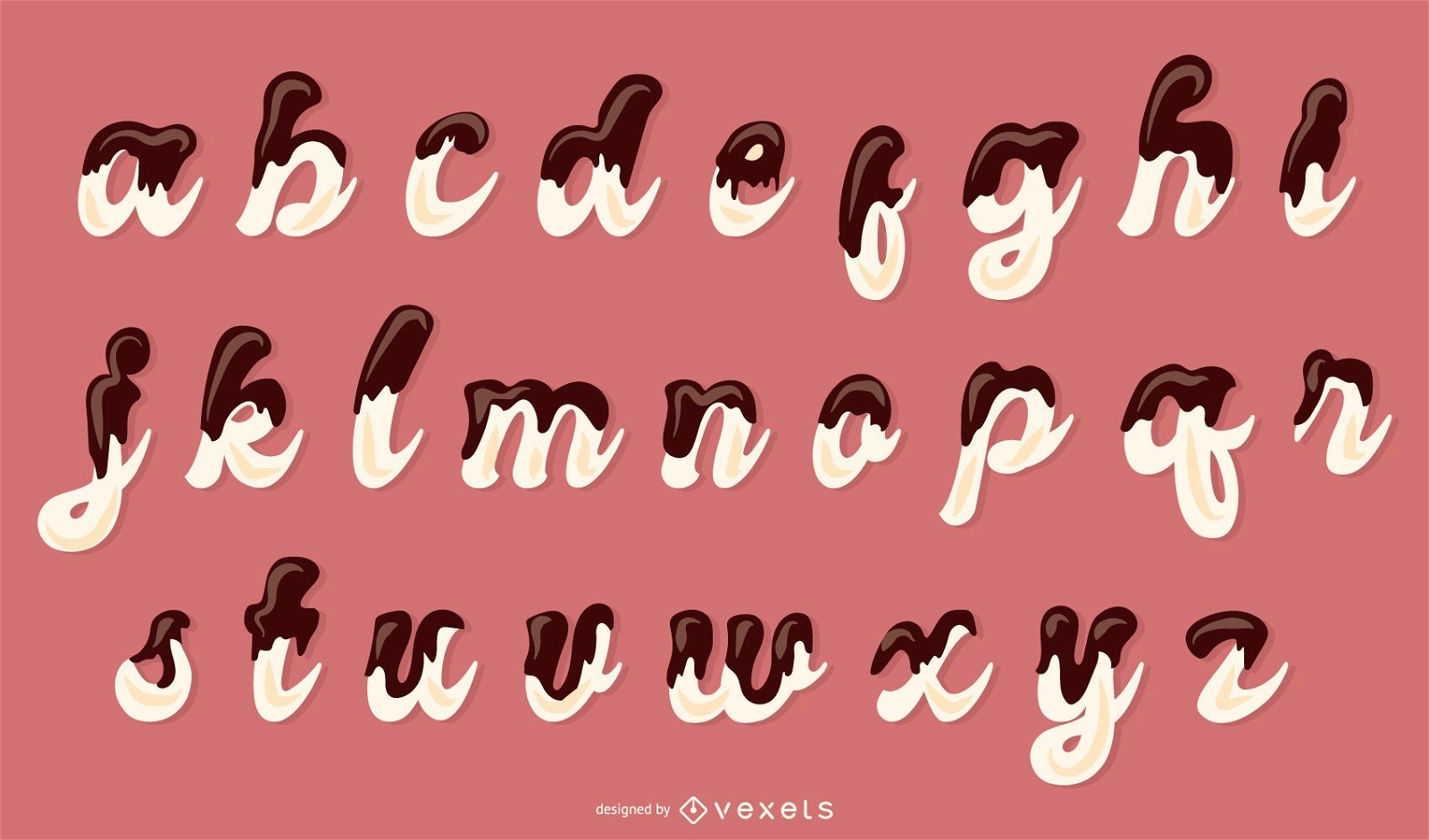 Schokoladenbuchstaben-Vektor