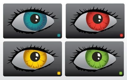 Conjunto de vectores de ojos de color