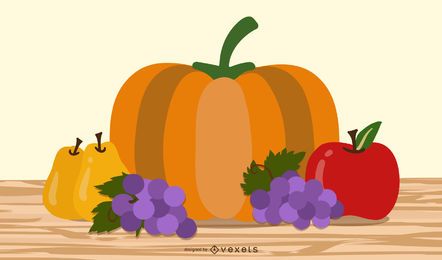 Obst und Gemüse Illustration Design